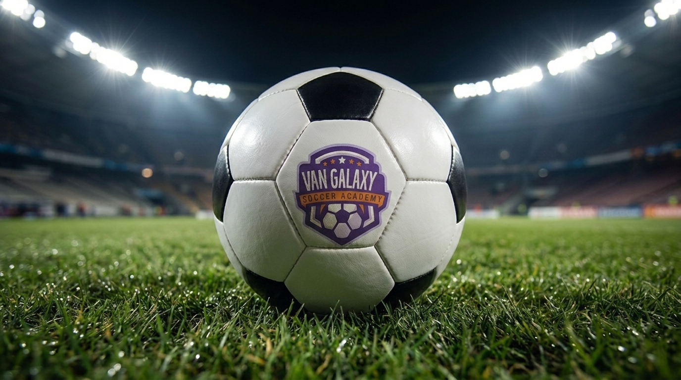 Van Galaxy ball on stadium grass